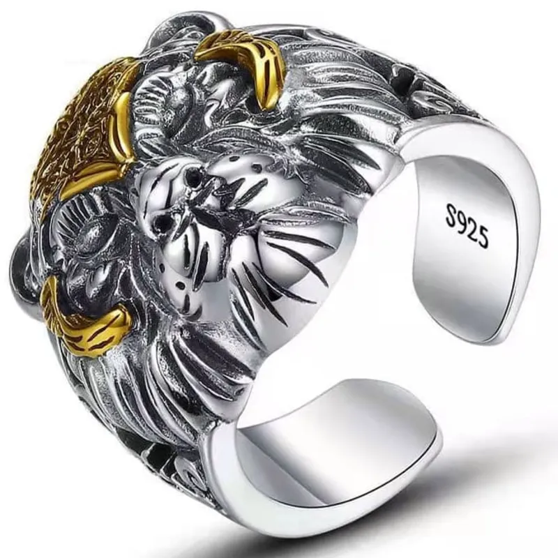 Bague Tête de Tigre Homme – Energie Infinie